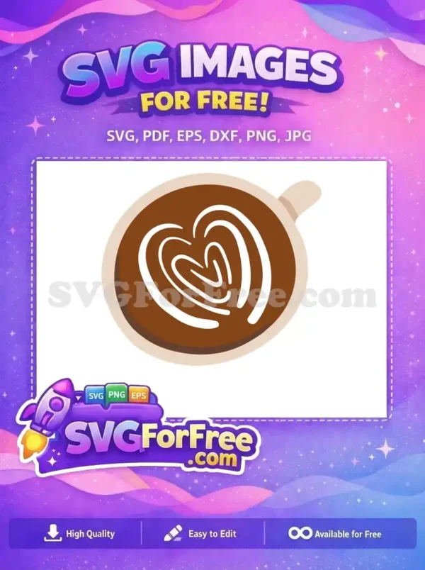 Free Heart Latte Art Free Brown Coffee Mug Coffee Shop Decor Free SVG