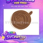 Free Heart Latte Art Free Brown Coffee Shop Decoration Free SVG - Instant Download