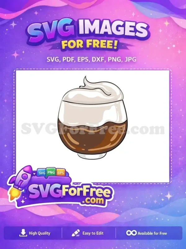 Free Layered Coffee Free Swirled Cream Coffee Shop Decoration Free SVG