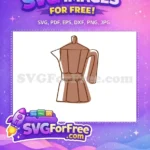 Free Brown Moka Pot Free Coffee Maker Coffee Shop Decoration Free SVG - Instant Download