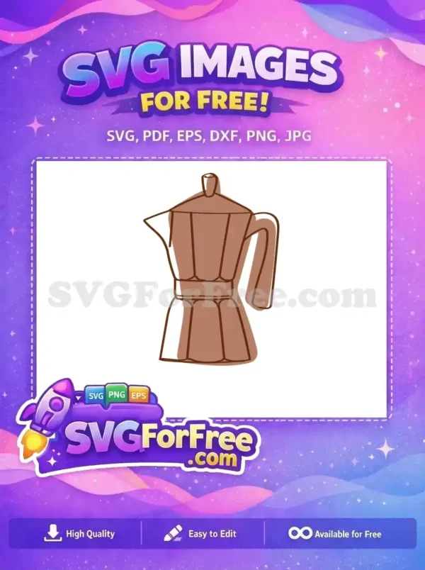 Free Brown Moka Pot Free Coffee Maker Coffee Shop Decoration Free SVG