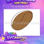 Free Brown Coffee Bean Free Curved Line Outline Coffee Shop Decoration Free SVG - Instant Download