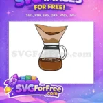 Free Brown Coffee Filter Free Clear Glass Carafe Coffee Shop Decoration Free SVG - Instant Download