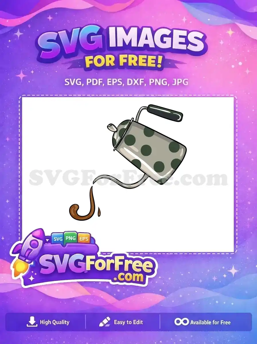 Free Gray Polka Dot Free Pouring Coffee Coffee Shop Decoration Free SVG