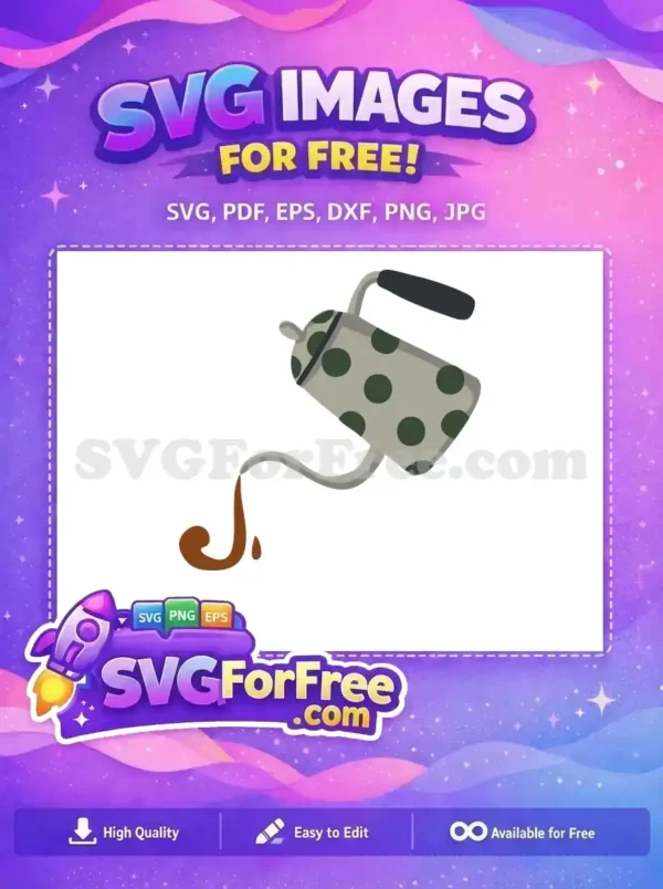 Free Polka Dot Kettle Free Pouring Coffee Coffee Shop Decoration Free SVG