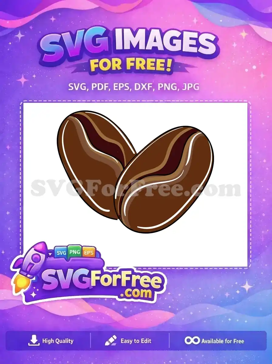 Free Roasted Beans Free Rich Brown Coffee Shop Decoration Free SVG