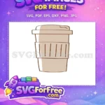 Free Brown Beige Coffee Free Reusable Cup Coffee Shop Decoration Free SVG - Instant Download