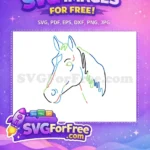 Free Horse Outline Free Vibrant Colors Doodle Free SVG - Instant Download