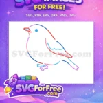 Free Multicolor Bird Free Doodle Line Art Animal Free SVG - Instant Download