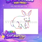 Free Colorful Doodle Rabbit Free Playful Animal Outline Free SVG - Instant Download