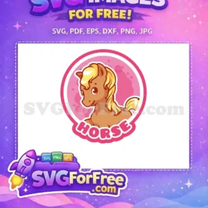 Free Blonde Horse Free Smiling Pink Colorful Animal Icons Free SVG