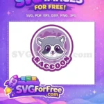 Free Happy Smiling Face Free Purple Background Colorful Raccoon Free SVG - Instant Download