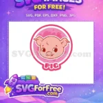 Free Cute Pink Pig Free Happy Cartoon Icon Colorful Animal Free SVG - Instant Download