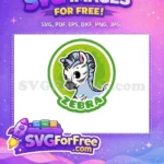 Free Cute Zebra Free Blue Mane Colorful Animal Icons Free SVG - Instant Download