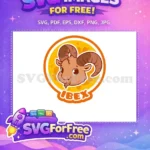 Free Cute Brown Free Horned Ibex Colorful Icon Free SVG - Instant Download