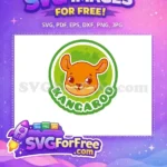 Free Happy Orange Kangaroo Free Bright Green Circle Colorful Animal Icons Free SVG - Instant Download