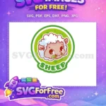 Free Happy Sheep Free Colorful Icon Farm Animal Free SVG - Instant Download