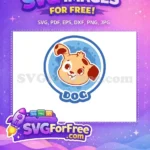 Free Cute Happy Puppy Free Colorful Blue Icon Animal Free SVG - Instant Download
