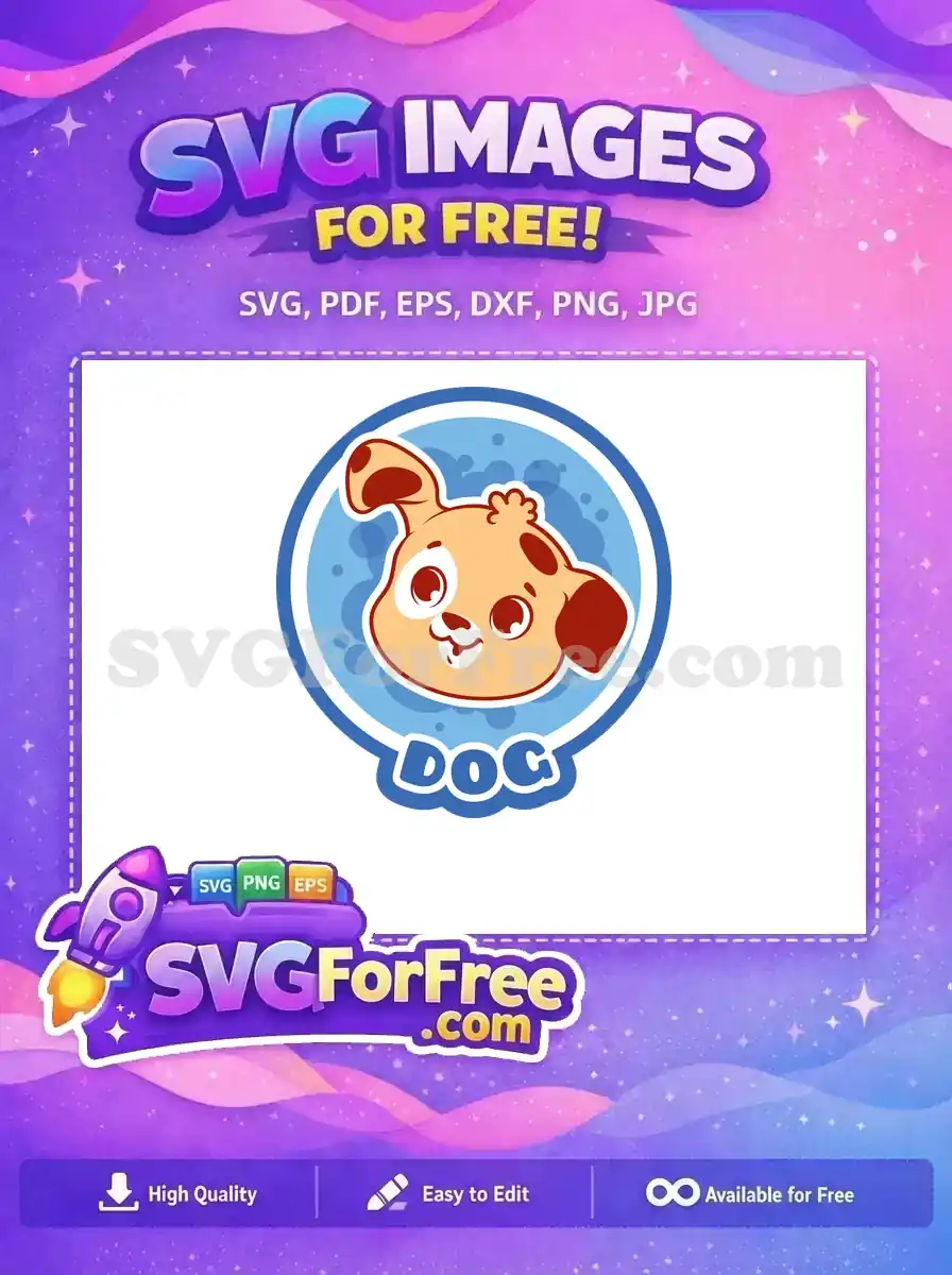 Free Cute Happy Puppy Free Colorful Blue Icon Animal Free SVG