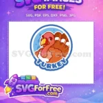 Free Happy Orange Turkey Free Colorful Feathered Animal Icon Free SVG - Instant Download