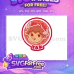 Free Happy Brown Yak Free Pink Horns Animal Icon Free SVG - Instant Download
