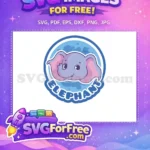 Free Happy Elephant Free Lavender Pink Animal Icon Free SVG - Instant Download
