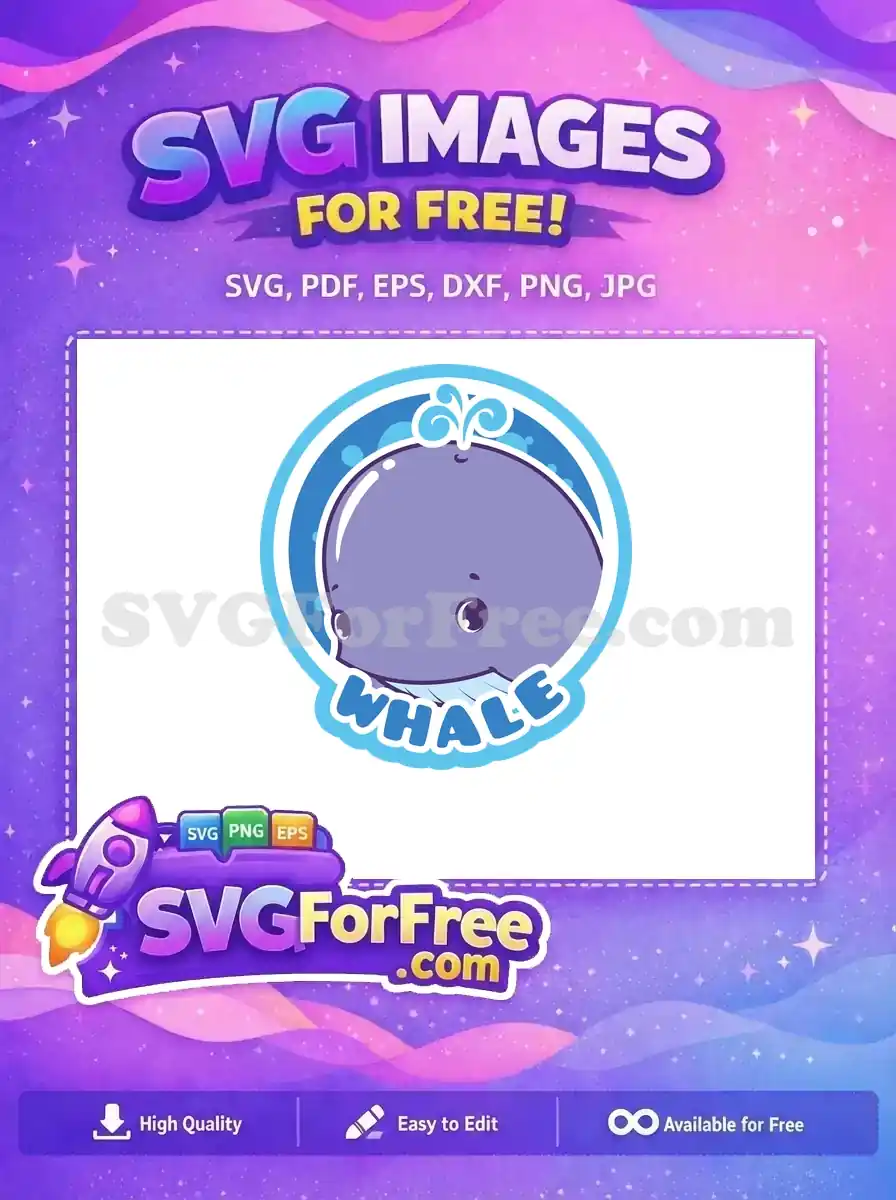 Free Happy Purple Whale Free Blue Water Spout Colorful Animal Free SVG