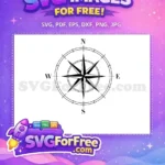Free classic black white design Free detailed cardinal directions adventure Free SVG - Instant Download