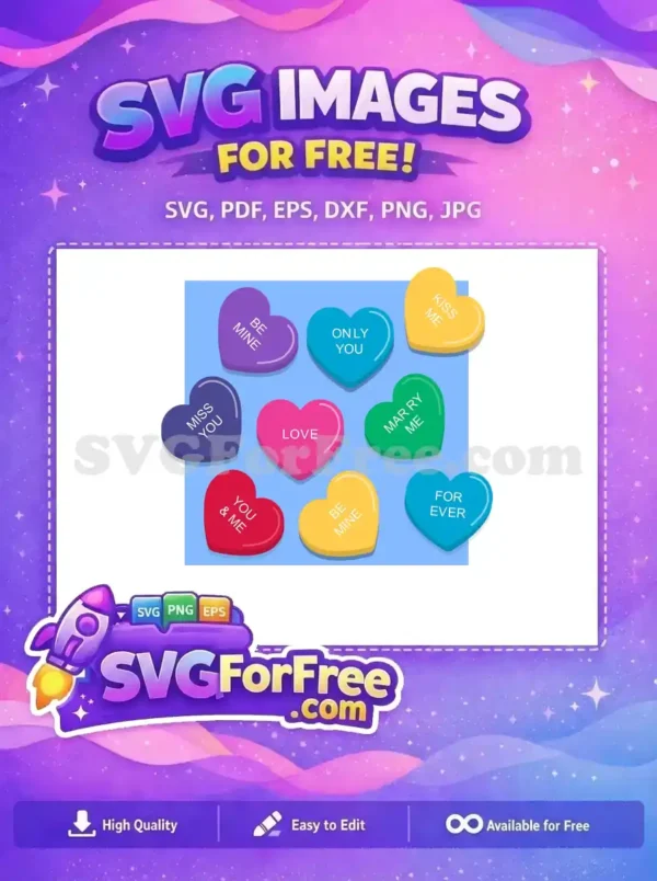 Free Colorful Hearts Free Sweet Messages Conversation Hearts Free SVG Free Colorful Hearts Free Sweet Messages Conversation Hearts Free SVG
