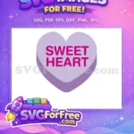 Free Purple Free Sweetheart Conversation Heart Free SVG - Instant Download