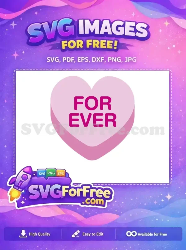 Free Pink FOREVER Message Free Candy Conversation Hearts Free SVG
