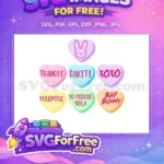 Free Colorful Conversation Hearts Free Popular Bad Bunny Lyrics Free Bad Bunny Free SVG - Instant Download