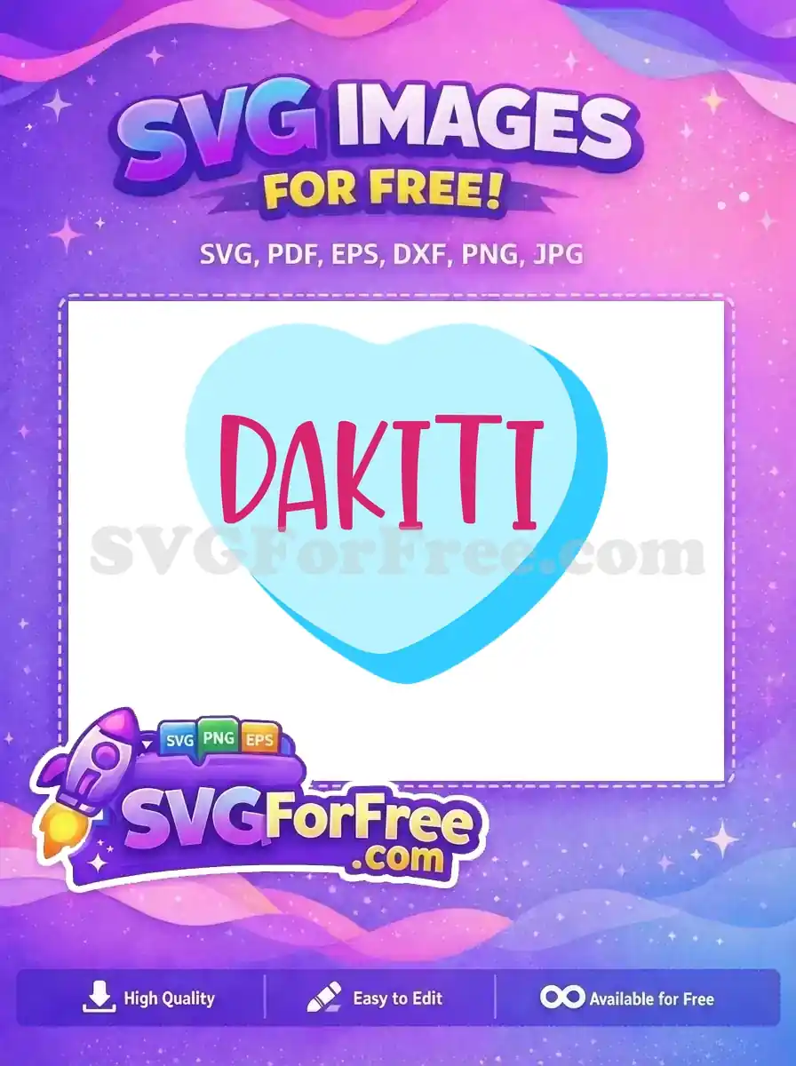 Free Light Blue Heart Free Pink DAKITTI Text Conversation Hearts Free SVG