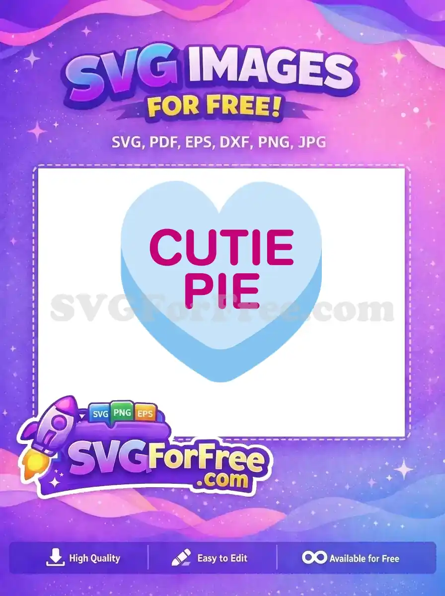 Free Blue Heart Free Pink Cutie Pie Conversation Heart Free SVG