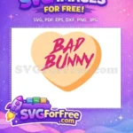 Free pink text Free peach heart Bad Bunny conversation Free SVG - Instant Download