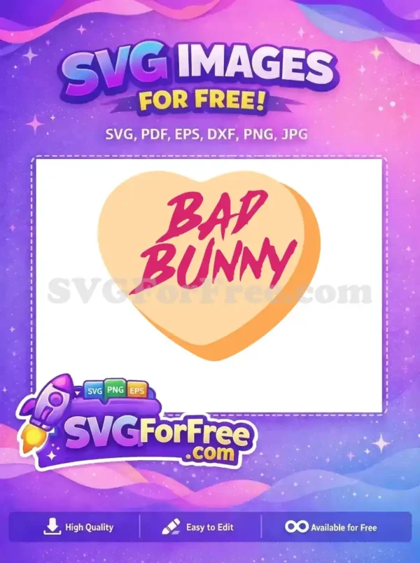 Free pink text Free peach heart Bad Bunny conversation Free SVG