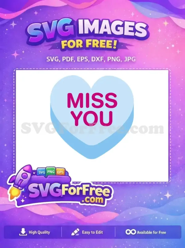 Free Blue Heart Free Pink Miss You Conversation Hearts Free SVG Free Blue Heart Free Pink Miss You Conversation Hearts Free SVG