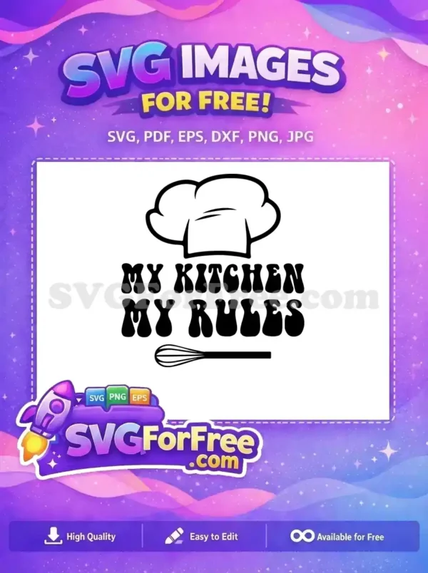 Free Chef Hat Whisk Free Groovy Font Kitchen Rules Free SVG