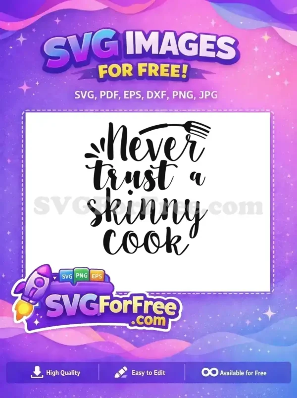 Free Black Cursive Lettering Free Humorous Fork Design Cooking Quotes Free SVG