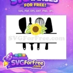 Free Yellow Sunflower Greenery Free Black Kitchen Tools Cooking Quotes Free SVG - Instant Download