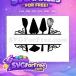 Free Baking Utensils Free Kitchen Tools Cooking Quotes Split Free SVG - Instant Download