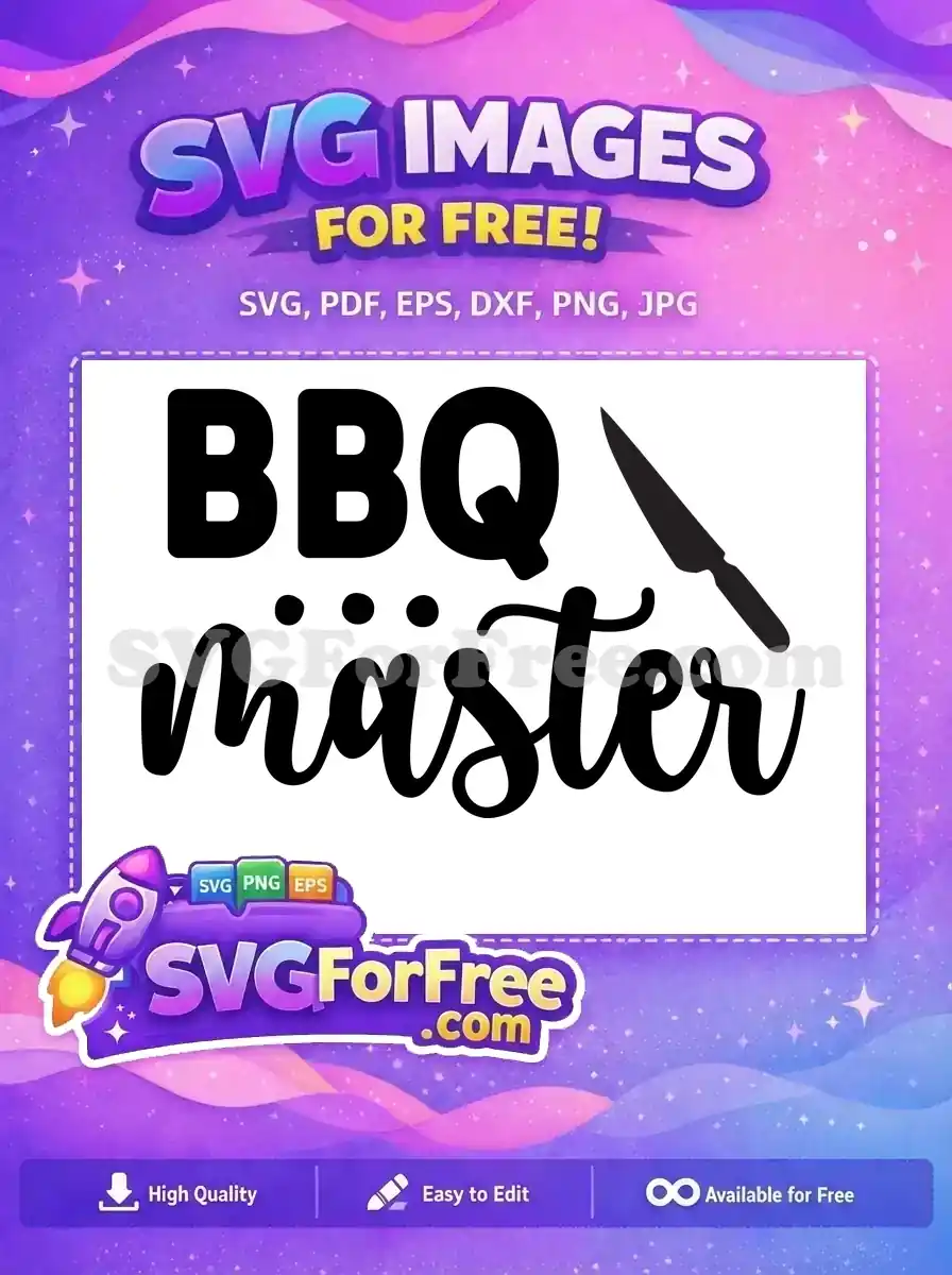 Free Black BBQ master Free Knife Cooking Quotes Free SVG
