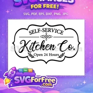 Free Black Kitchen Label Free Self Service Script Cooking Quotes Free SVG