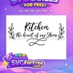 Free Kitchen Script Quote Free Leafy Branch Home Decor Cooking Free SVG - Instant Download