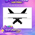 Free Crossed Chef Knives Free Split Monogram Design Cooking Quotes Free SVG - Instant Download