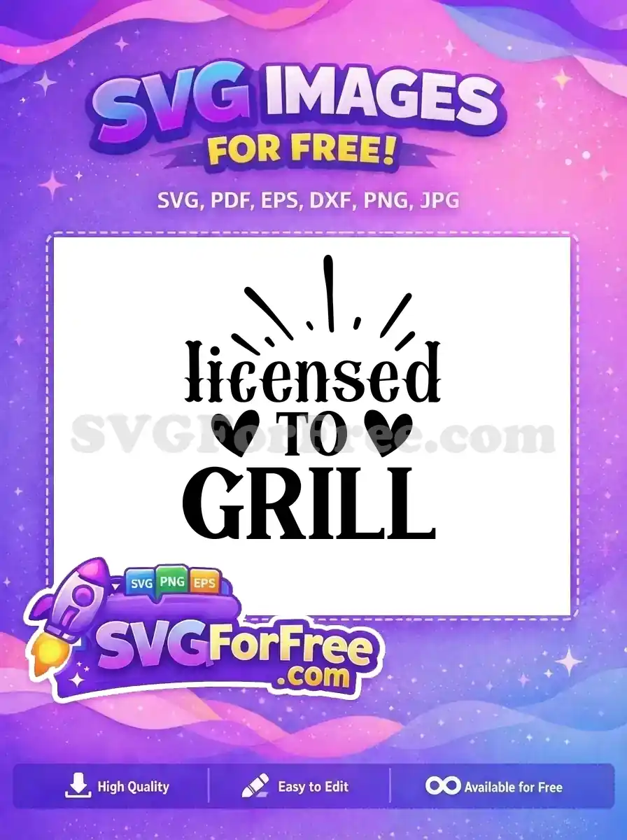 Free Licensed Grill Text Free Black Hearts Design Cooking Quotes Free SVG