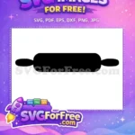 Free Black Rolling Pin Free Baking Tool Kitchen Quotes Free SVG - Instant Download