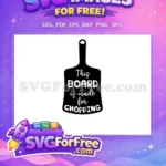 Free Black Cutting Board Shape Free White Chopping Text Cooking Quotes Free SVG - Instant Download
