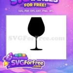 Free Black Wine Glass Free Elegant Drinkware Kitchen Bar Free SVG - Instant Download
