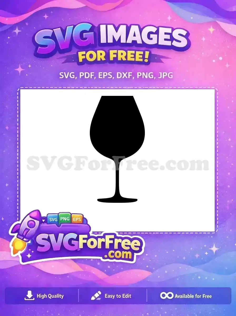 Free Black Wine Glass Free Elegant Drinkware Kitchen Bar Free SVG